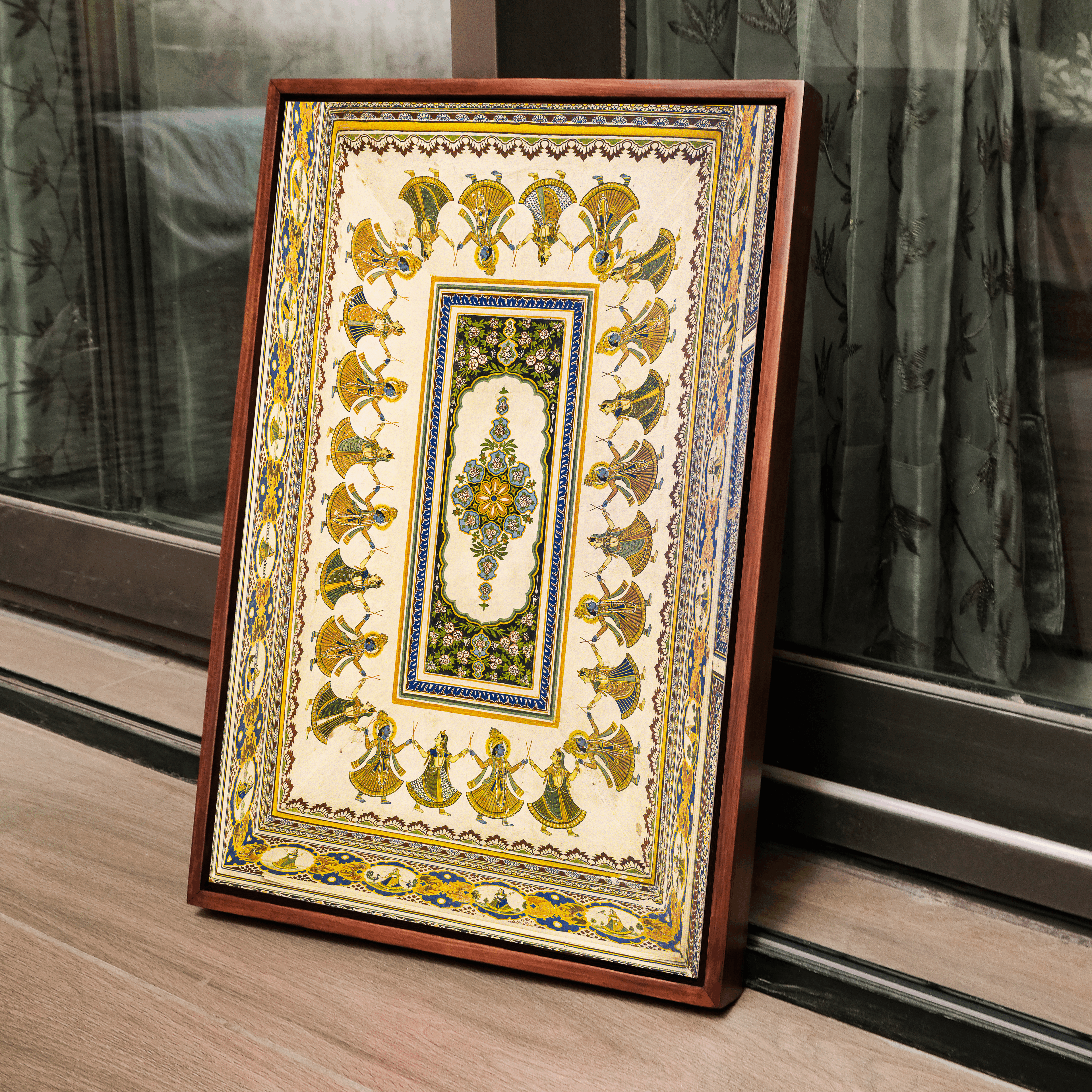 Shekhawati Haveli Ceiling – Ras Leela Painting | Colour, Dance & Divine Joy | Indian Heritage Fine Art Wall Photography Print