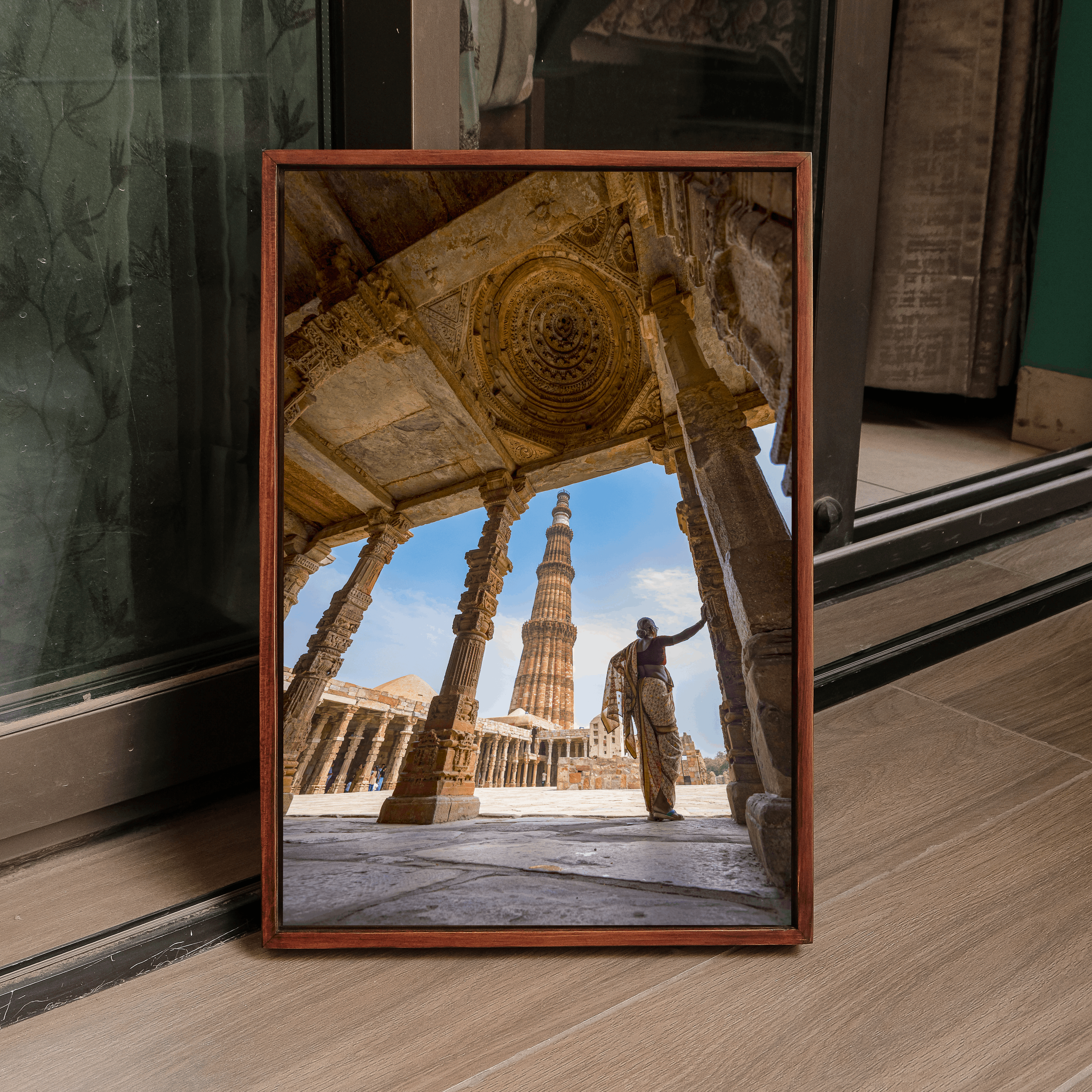 Qutub Minar Complex – A Woman in the Ancient Light | Fine Art Wall Photography Print