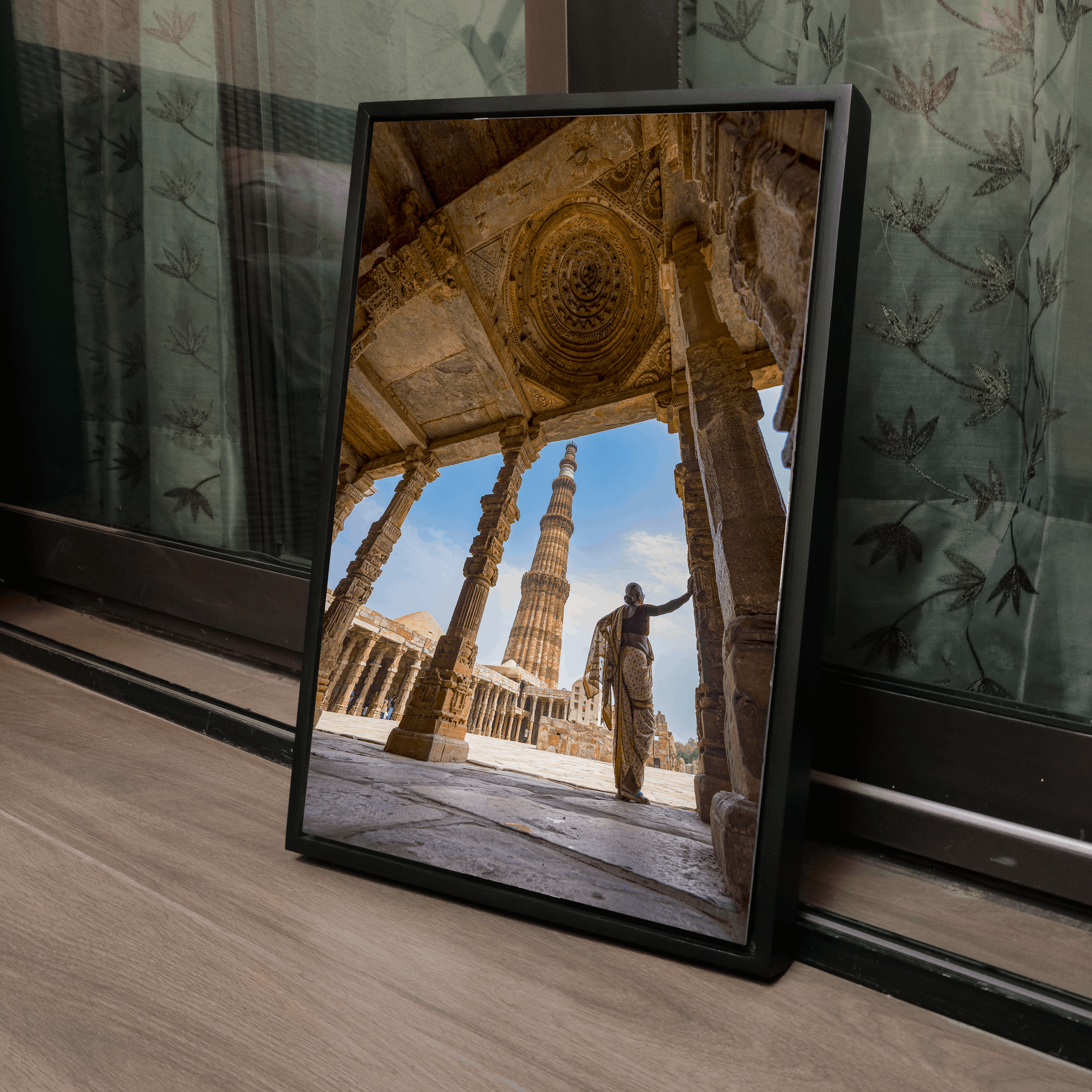 Qutub Minar Complex – A Woman in the Ancient Light | Fine Art Wall Photography Print