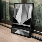 Lotus Temple Delhi – Concrete Petals, Shadow & Pool Reflection | B&W Architectural Fine Art Wall Photography Print