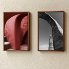 Qutub Minar Through the Arches – Black & White | Indian Heritage Fine Art Wall Photography Print