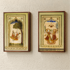 Radha Krishna on the Swing – Poddar Haveli, Shekhawati | Love & Mythology Fresco Fine Art Wall Photography Print