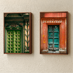 Varanasi – The Green Door of the Sacred Lane | Hindu Devotion Fine Art Wall Photography Print