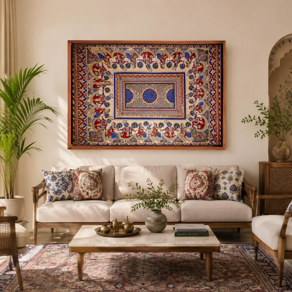 Krishna Raas Leela – Shekhawati Fresco Ceiling Art from Mandawa Havelis | Fine Art Wall Photography Print