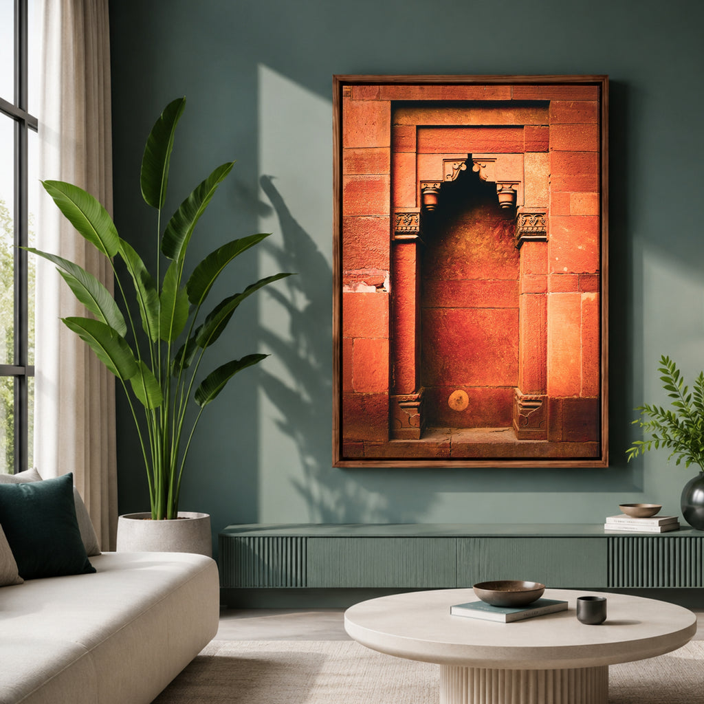 Purana Qila Delhi – Receding Arches & Warm Stone | Architectural Depth Fine Art Wall Photography Print