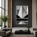 Lotus Temple Delhi – Concrete Petals, Shadow & Pool Reflection | B&W Architectural Fine Art Wall Photography Print