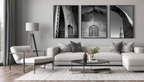 Delhi in Black & White – Red Fort & Qutub Minar | Stone, Shadow & the Soul of a City | Fine Art Wall Photography Print Triptych