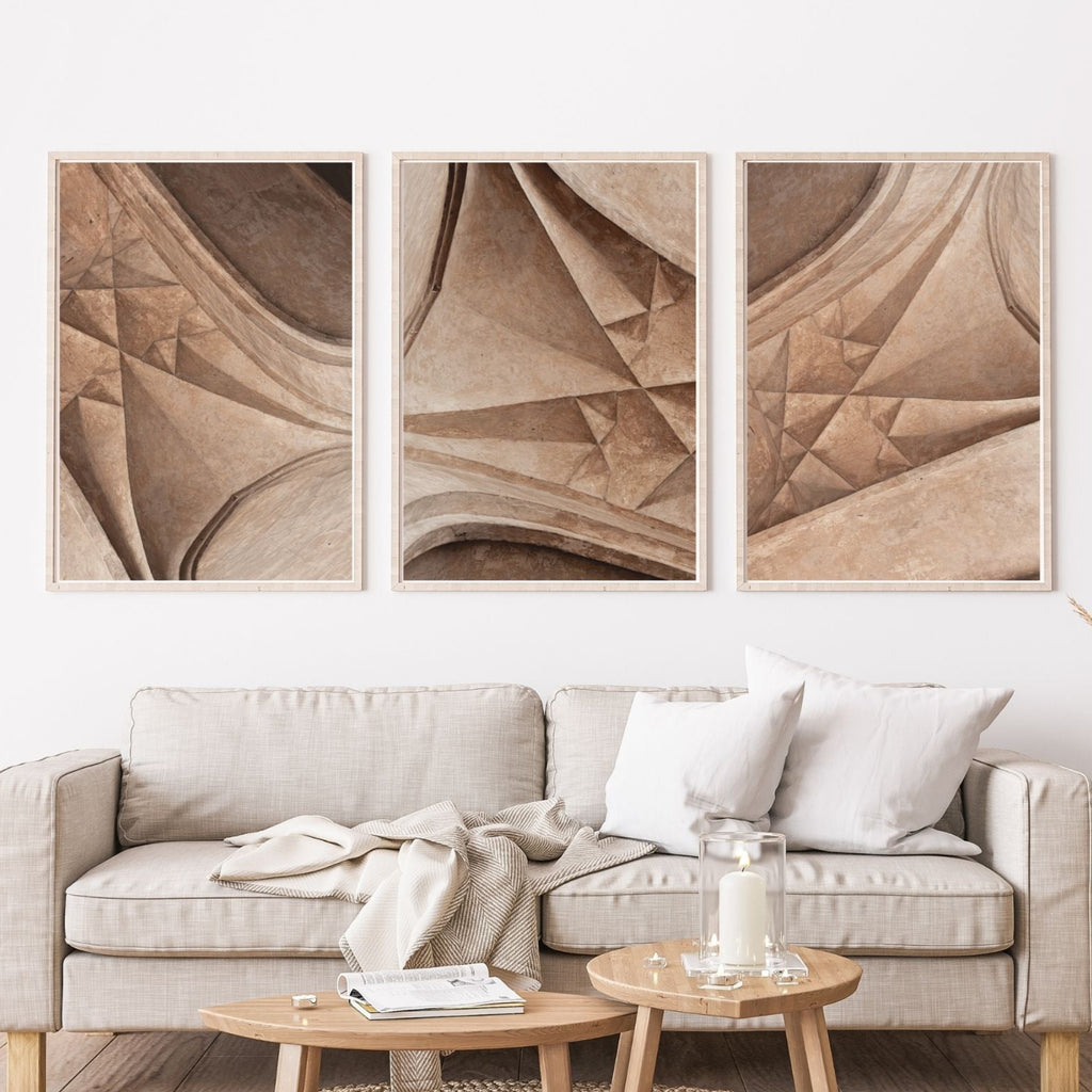 Akbar's Tomb, Sikandra – Arch Geometry Triptych | Ancient Stone, Modern Eye | Fine Art Wall Photography Print
