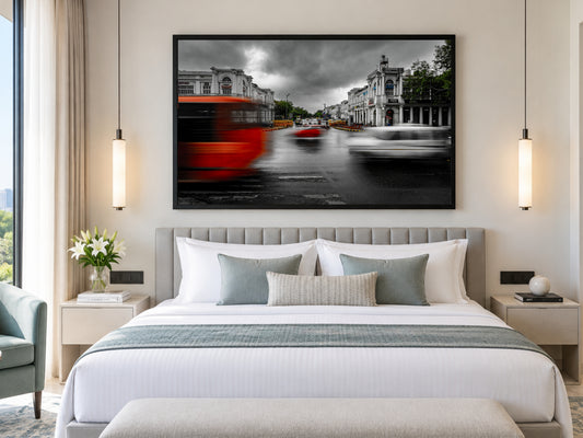 Connaught Place, New Delhi – Monsoon Traffic & Storm Clouds | Fine Art Wall Photography Print