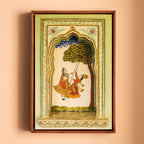 Radha Krishna on the Swing – Poddar Haveli, Shekhawati | Love & Mythology Fresco Fine Art Wall Photography Print