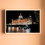Mumbai Street Photography – Taj Mahal Palace Hotel at Night, Sea Reflections & Twinkling Lights | Fine Art Wall Photography Print