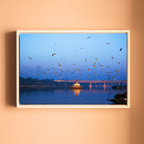 Yamuna River – Winter Morning, Flock of Seagulls & the Blue Dawn Sky | Fine Art Wall Photography Print