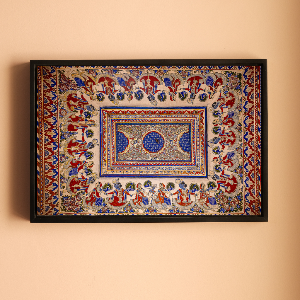 Krishna Raas Leela – Shekhawati Fresco Ceiling Art from Mandawa Havelis | Fine Art Wall Photography Print