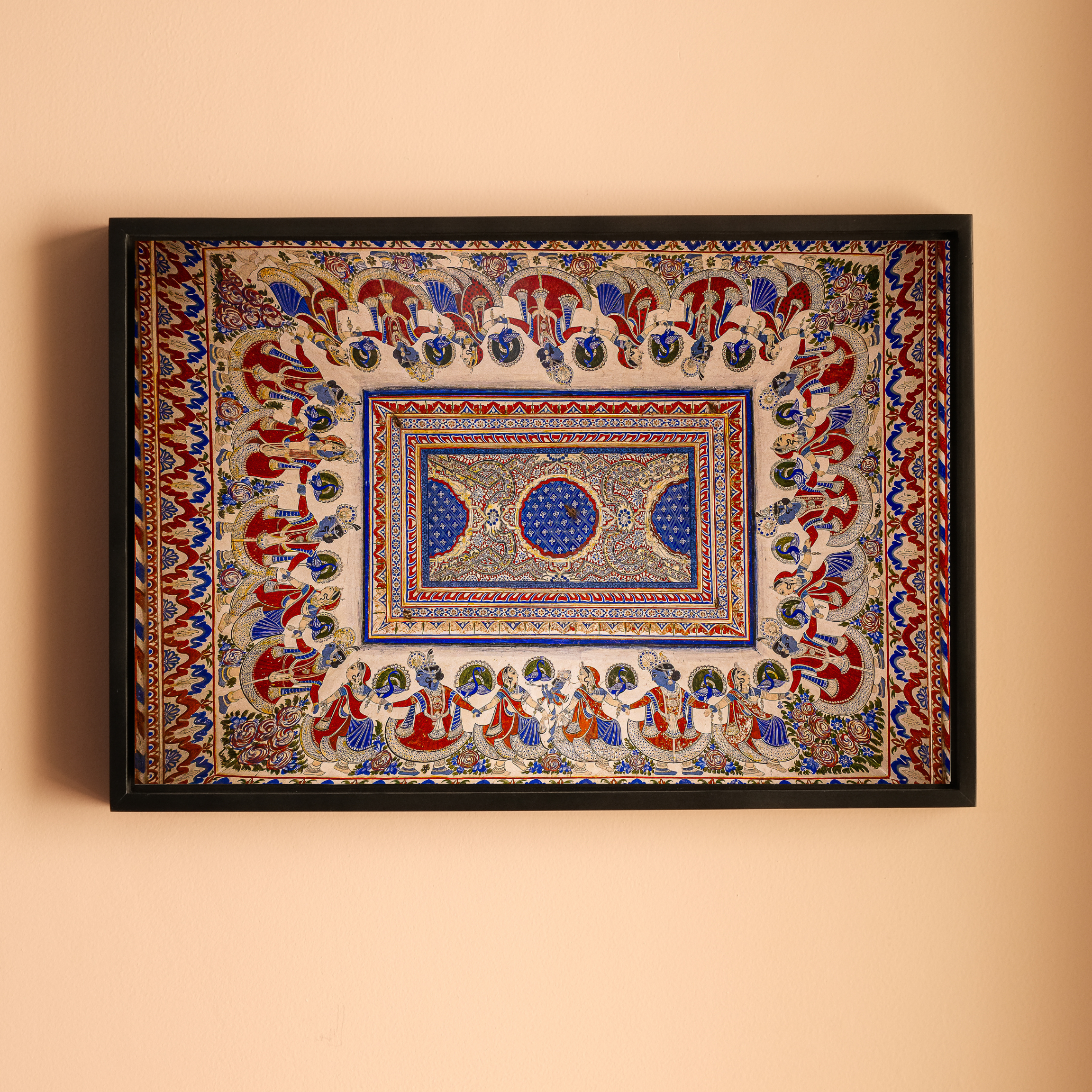 Krishna Raas Leela – Shekhawati Fresco Ceiling Art from Mandawa Havelis | Fine Art Wall Photography Print