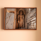 Kanheri Caves – Standing Buddha & Ancient Brahmi Inscription, Mumbai | Fine Art Wall Photography Print