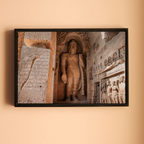 Kanheri Caves – Standing Buddha & Ancient Brahmi Inscription, Mumbai | Fine Art Wall Photography Print