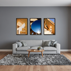 Jantar Mantar, Jaipur – Light, Shadow & Sky | Fine Art Wall Photography Print | Triptych