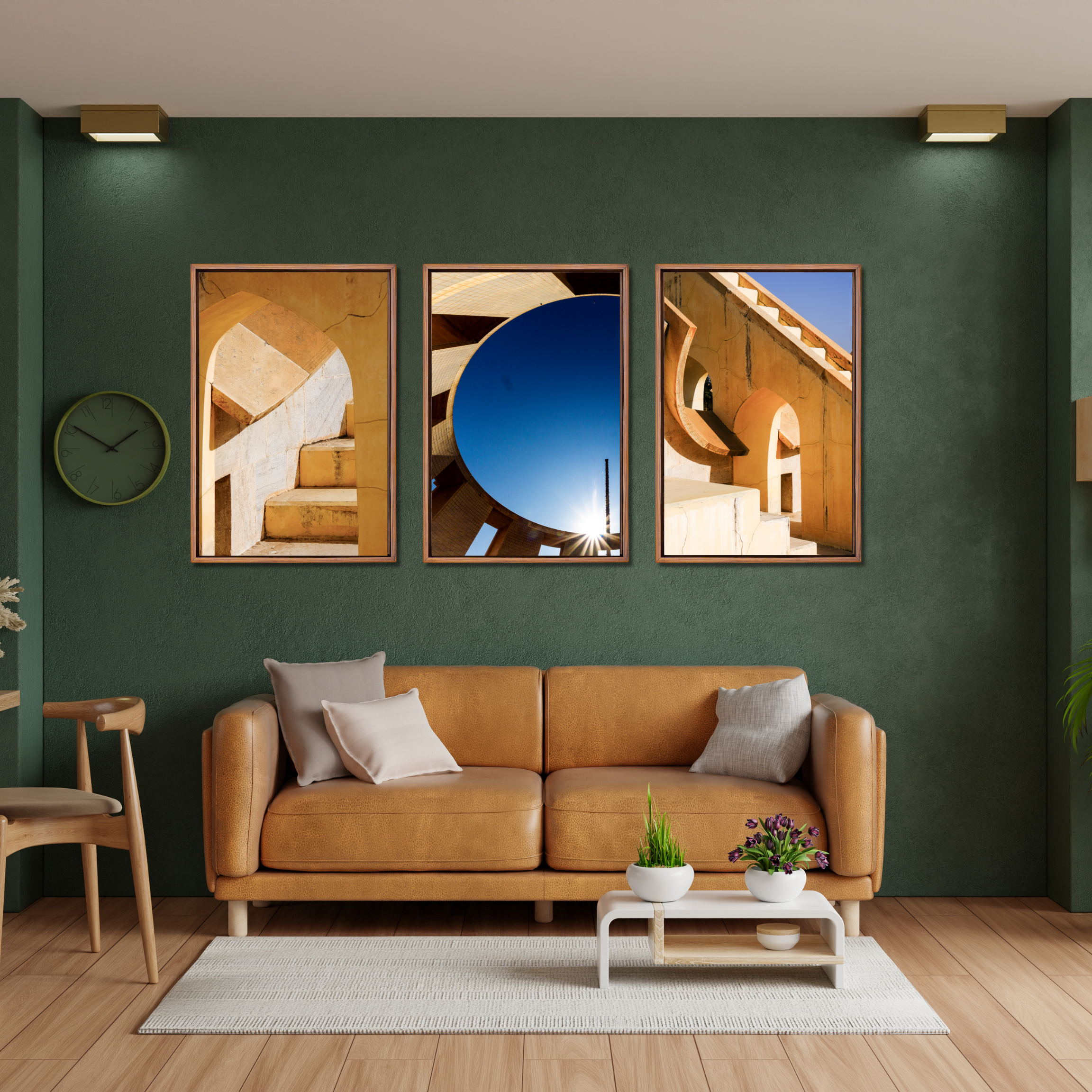 Jantar Mantar, Jaipur – Light, Shadow & Sky | Fine Art Wall Photography Print | Triptych