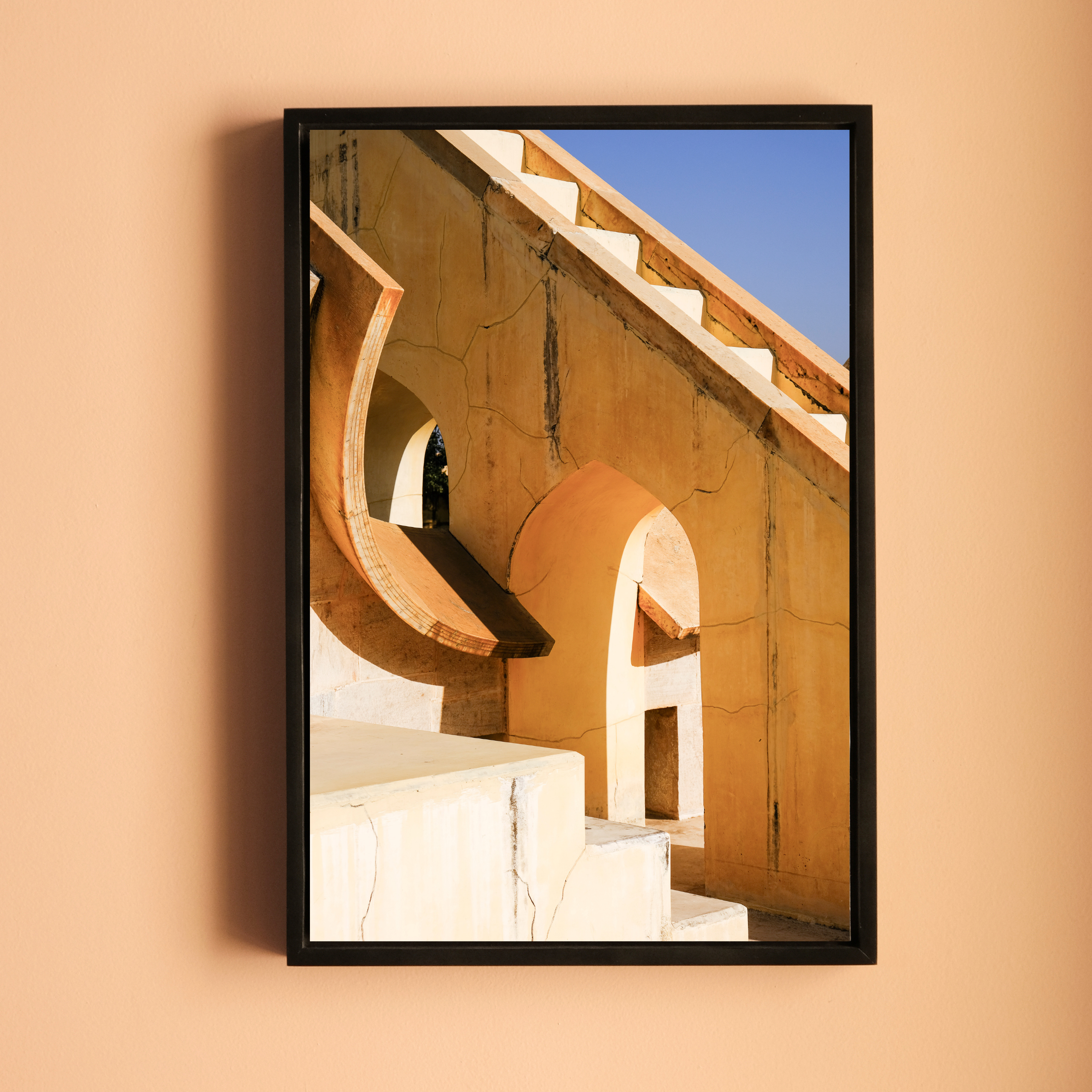 Jantar Mantar, Jaipur – Light, Shadow & Sky | Fine Art Wall Photography Print | Triptych