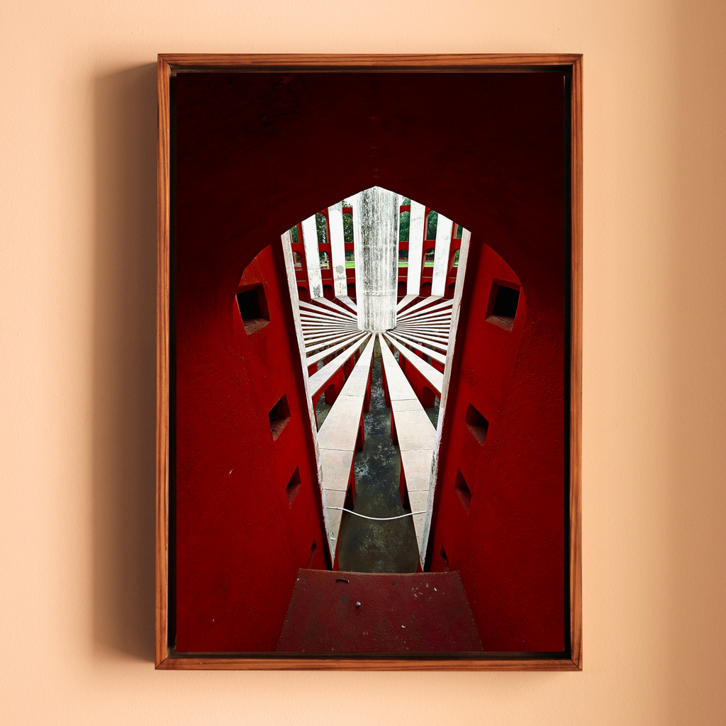 Jantar Mantar, Delhi – Crimson Arches & Vanishing Light | Fine Art Wall Photography Print | Triptych