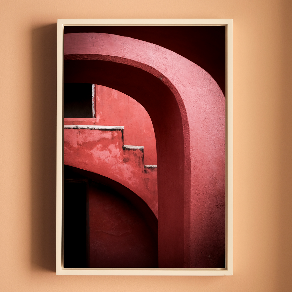 Jantar Mantar, Delhi – Crimson Arches & Vanishing Light | Fine Art Wall Photography Print | Triptych