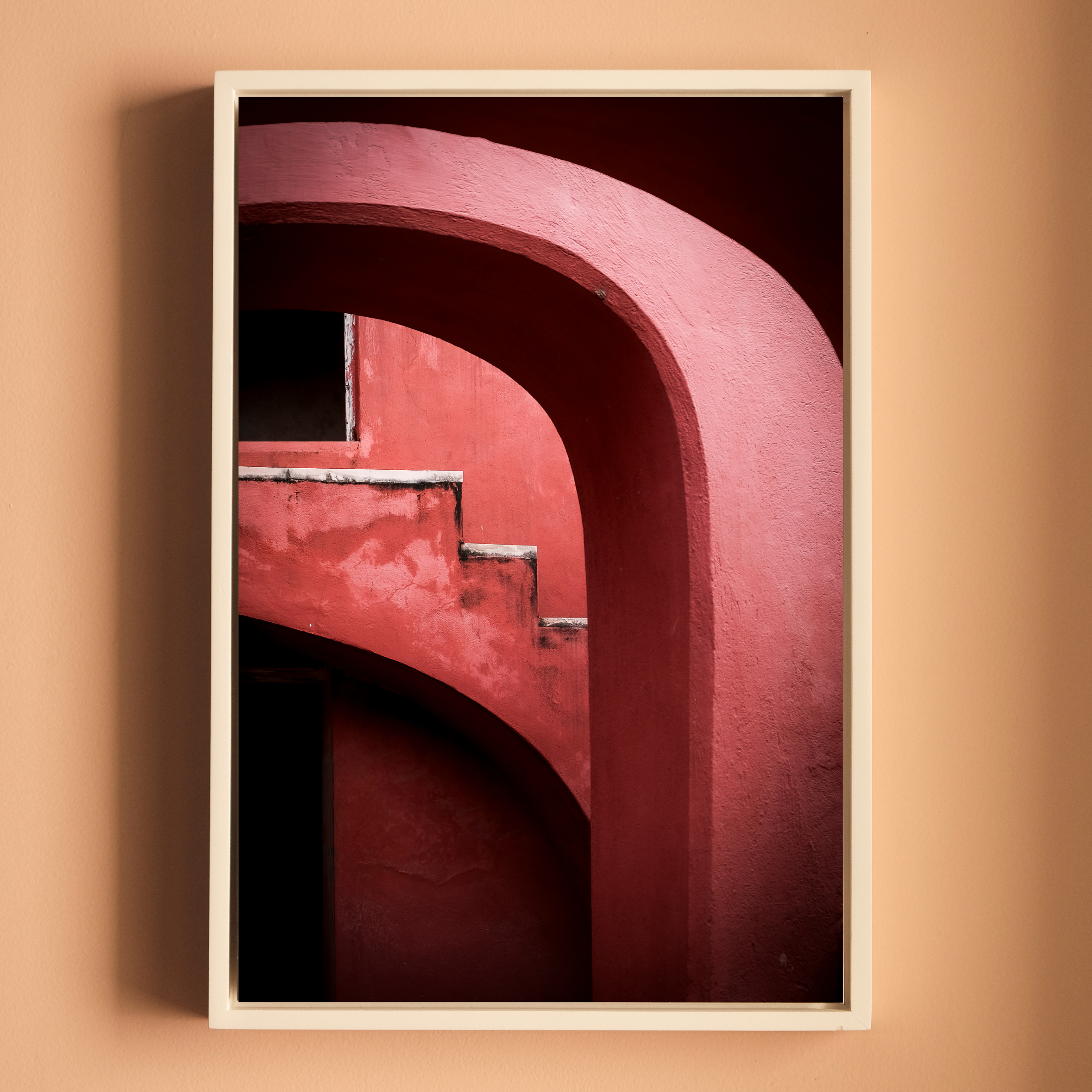 Jantar Mantar, Delhi – Crimson Arches & Vanishing Light | Fine Art Wall Photography Print | Triptych