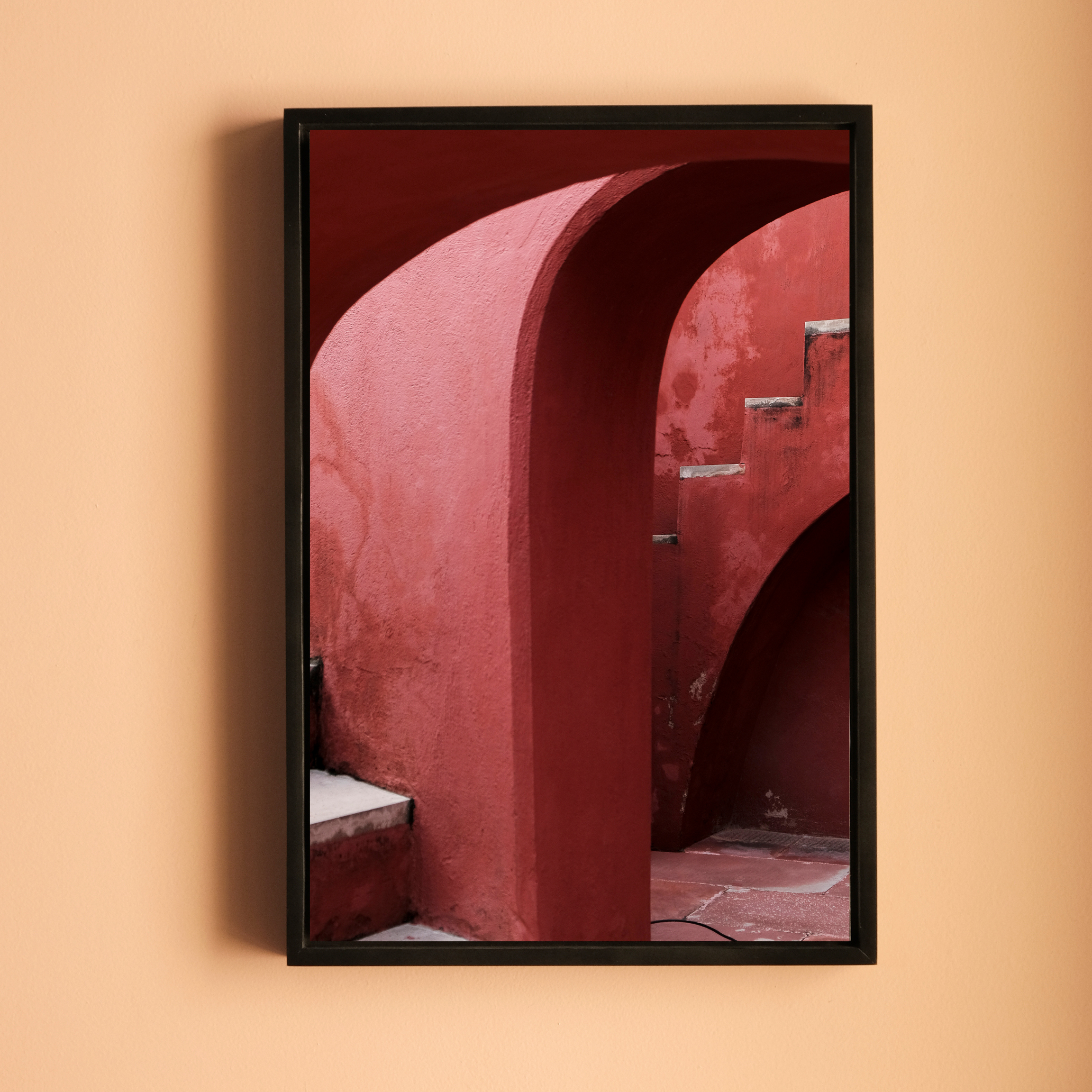 Jantar Mantar, Delhi – Crimson Arches & Vanishing Light | Fine Art Wall Photography Print | Triptych