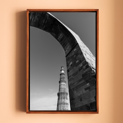 Delhi in Black & White – Red Fort & Qutub Minar | Stone, Shadow & the Soul of a City | Fine Art Wall Photography Print Triptych