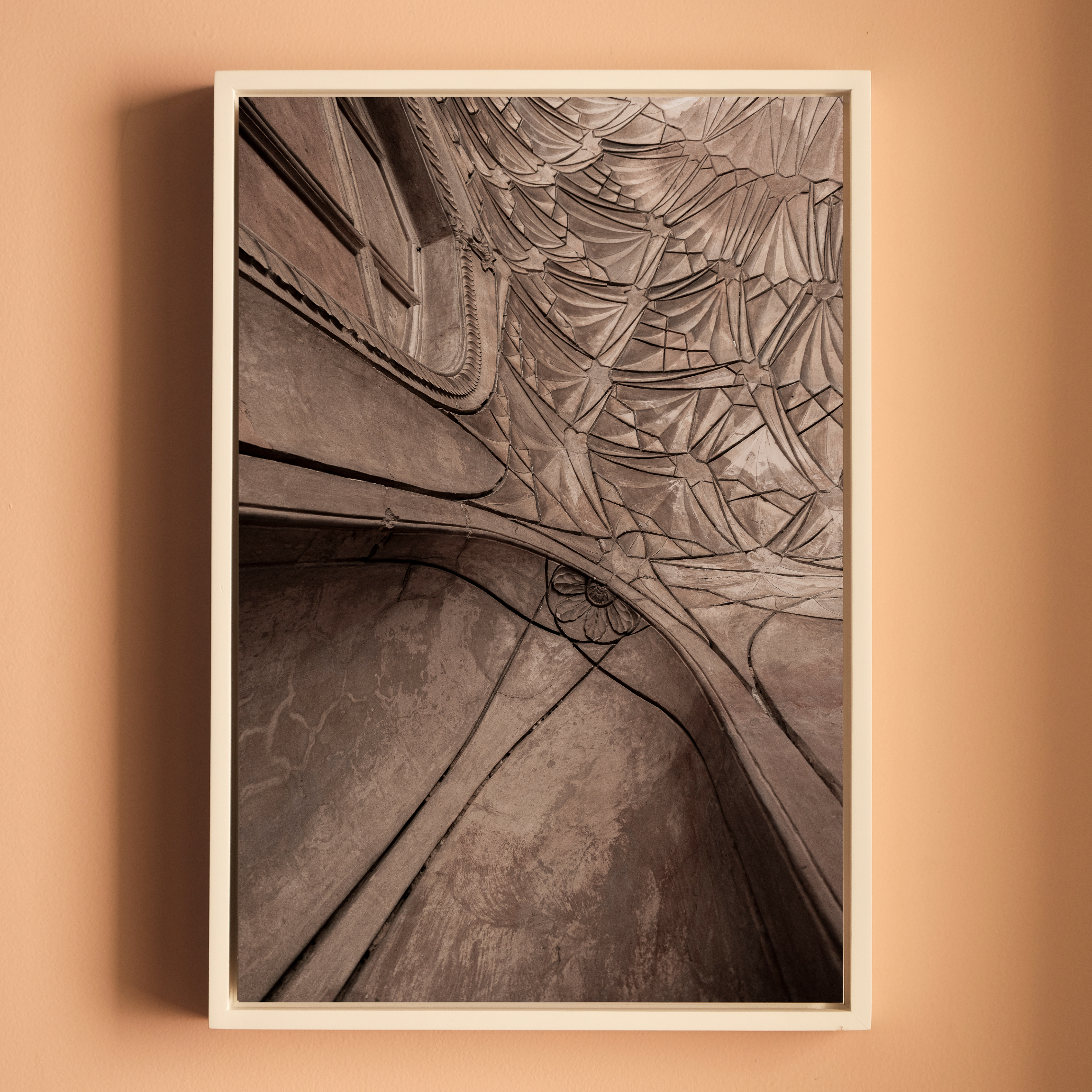 Safdarjung Tomb, Delhi – Vault Relief Triptych | Stucco, Shadow & the Last Flourish of the Mughals | Fine Art Wall Photography Print