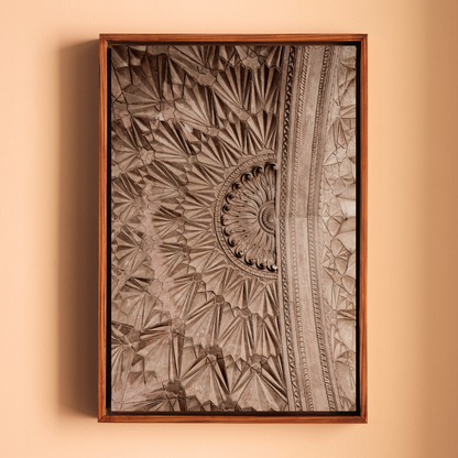 Safdarjung Tomb, Delhi – Vault Relief Triptych | Stucco, Shadow & the Last Flourish of the Mughals | Fine Art Wall Photography Print