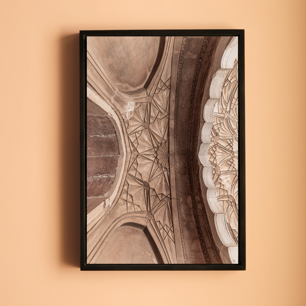 Safdarjung Tomb, Delhi – Vault Relief Triptych | Stucco, Shadow & the Last Flourish of the Mughals | Fine Art Wall Photography Print
