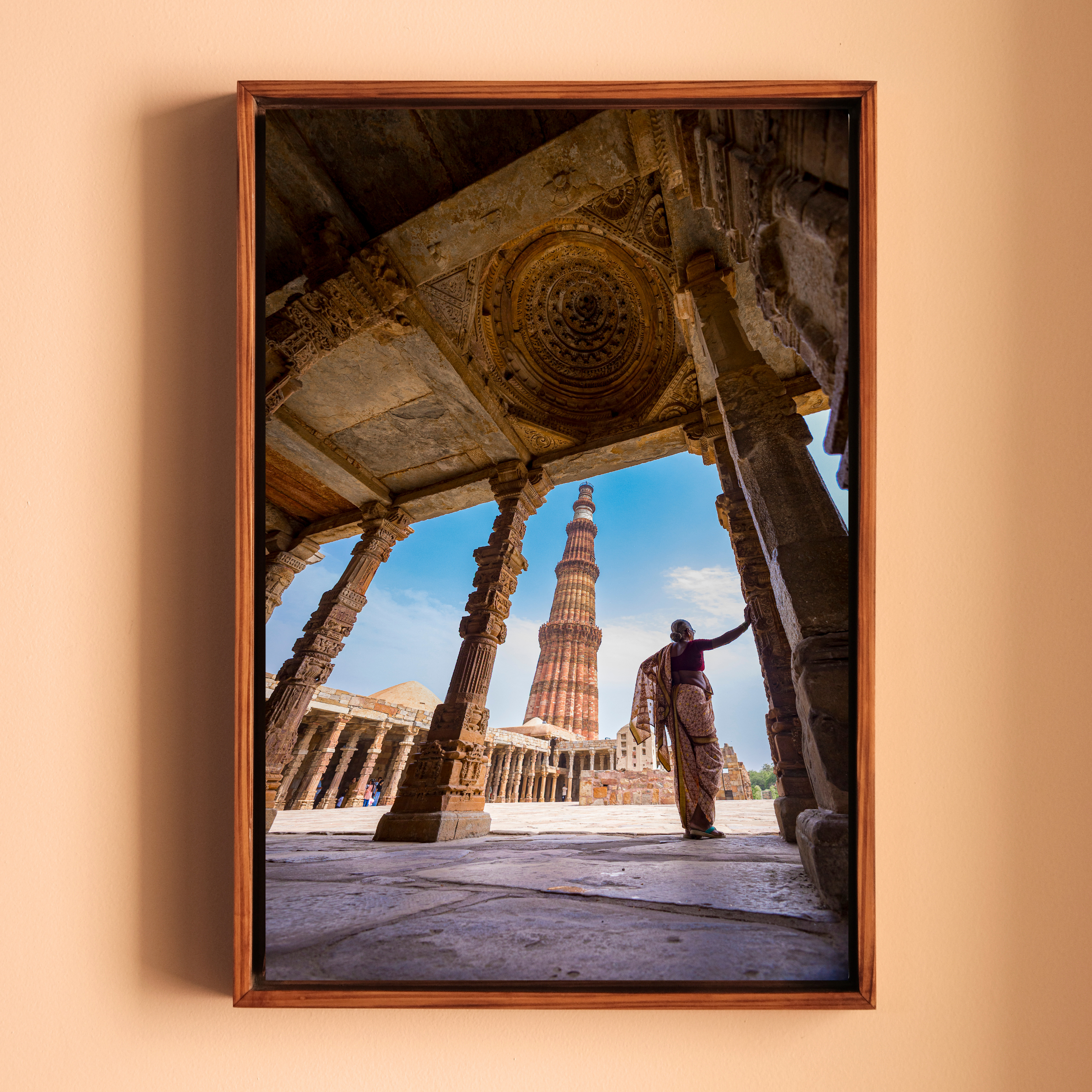 Qutub Minar Complex – A Woman in the Ancient Light | Fine Art Wall Photography Print