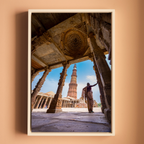 Qutub Minar Complex – A Woman in the Ancient Light | Fine Art Wall Photography Print
