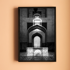 Humayun's Tomb Grave – Shadows, Reflections & Inlays | Black & White Fine Art Print