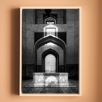 Humayun's Tomb Grave – Shadows, Reflections & Inlays | Black & White Fine Art Print