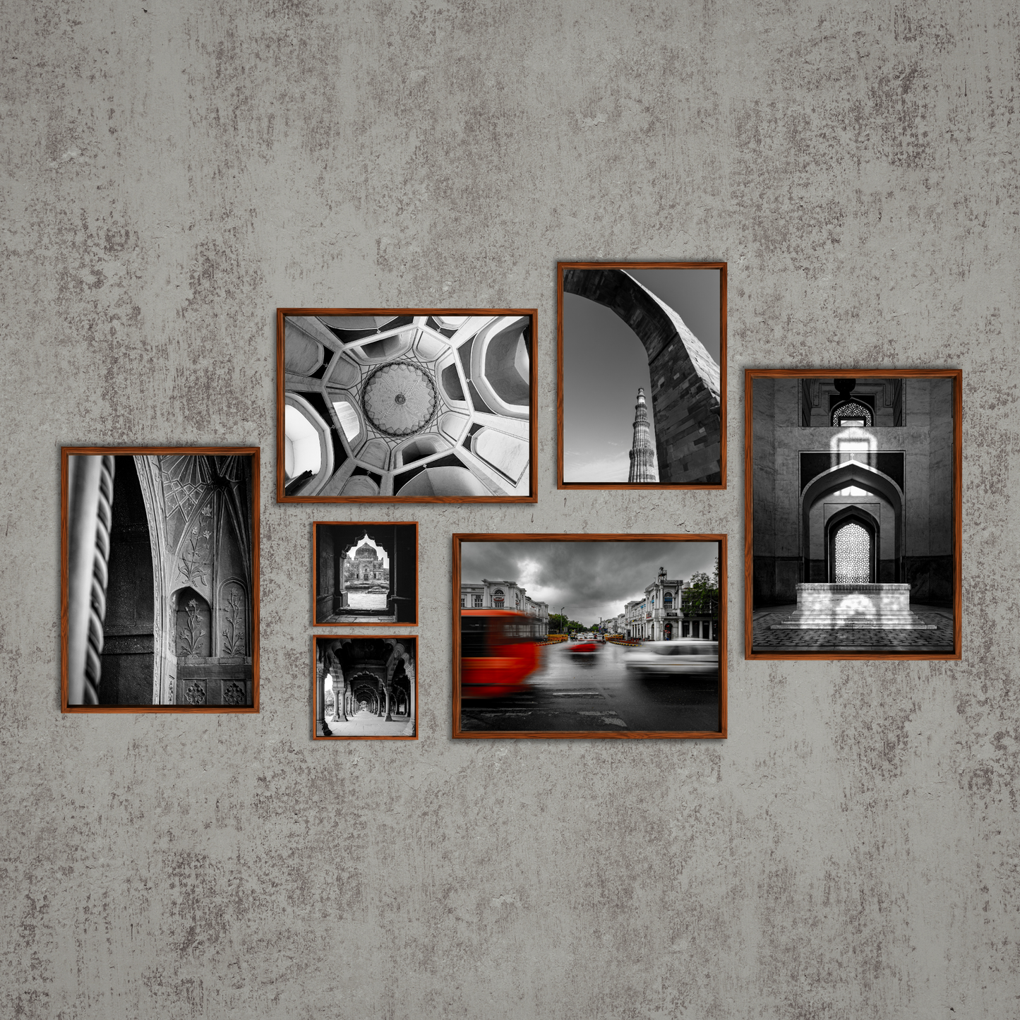 Humayun's Tomb Grave – Shadows, Reflections & Inlays | Black & White Fine Art Print