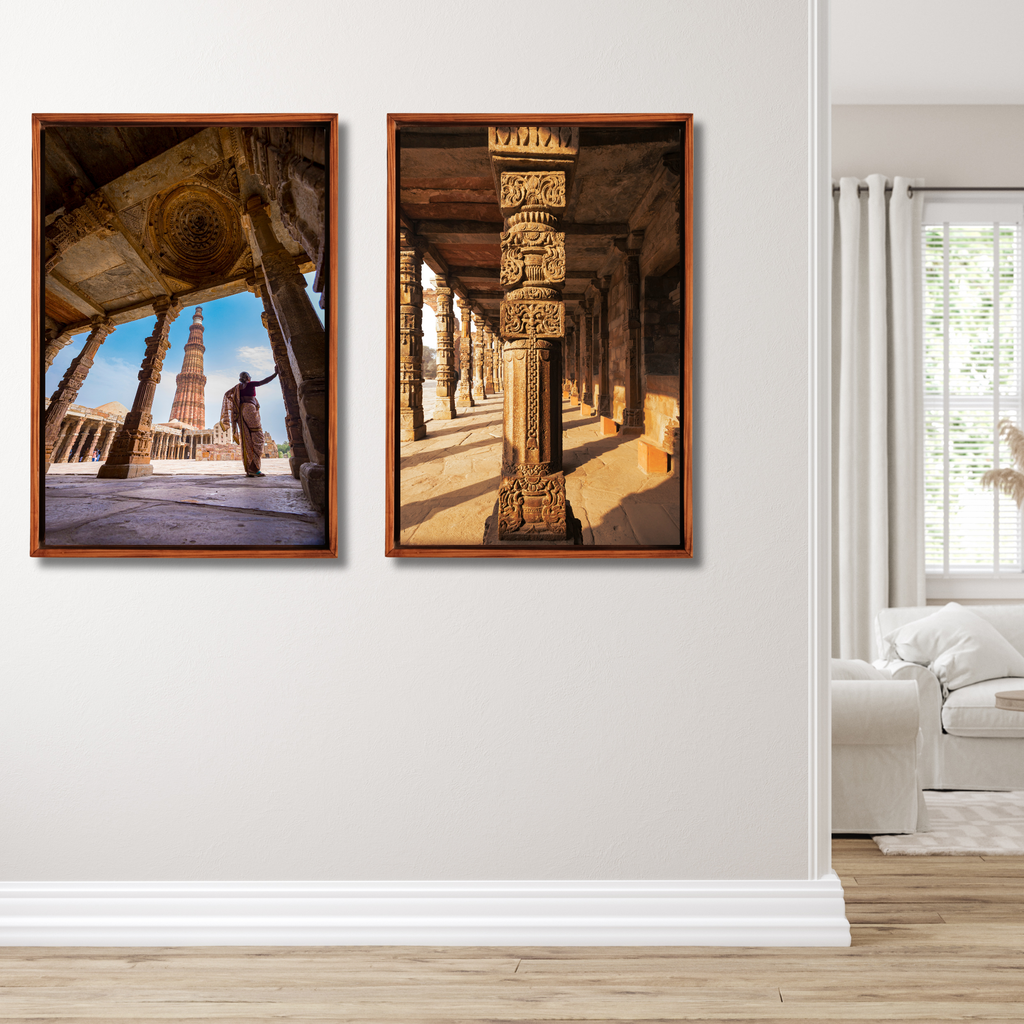 Qutub Minar Complex – A Woman in the Ancient Light | Fine Art Wall Photography Print