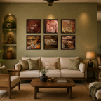 Bhimbetka Rock Art – Set of 6 | Prehistoric Cave Paintings Fine Art Wall Photography Print