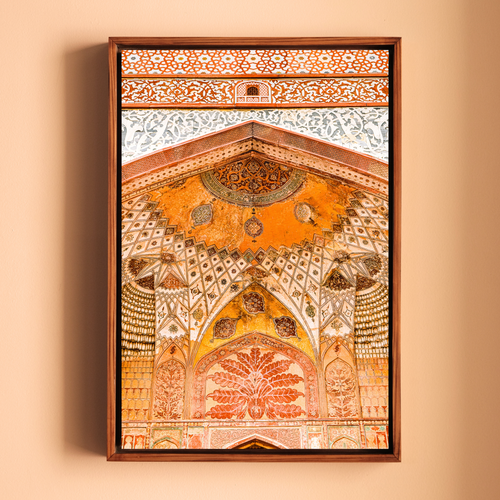 Akbar's Tomb, Sikandra – Grand Arches Inside the Gateways | Orange Hues & Stunning Patterns | Fine Art Wall Photography Print