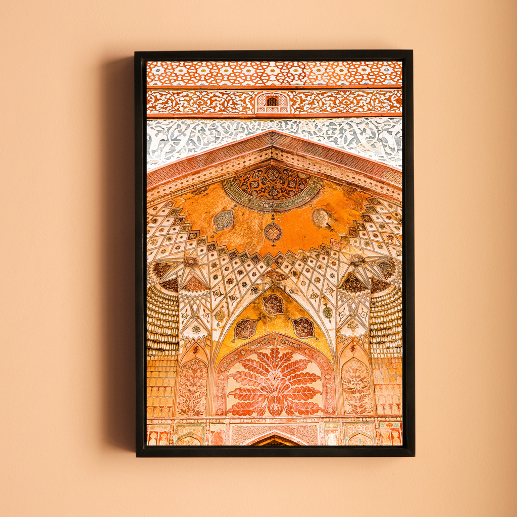 Akbar's Tomb, Sikandra – Grand Arches Inside the Gateways | Orange Hues & Stunning Patterns | Fine Art Wall Photography Print