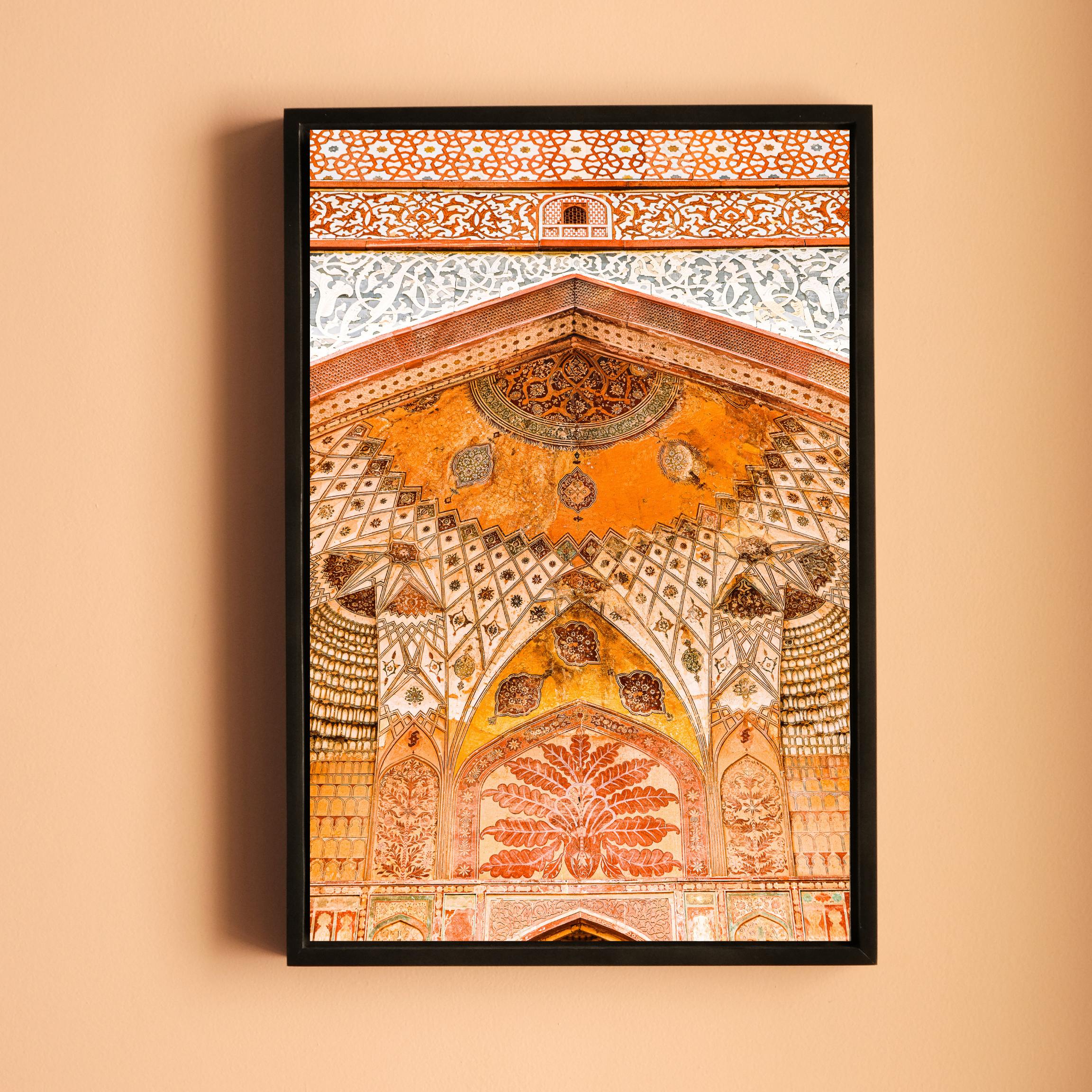 Akbar's Tomb, Sikandra – Grand Arches Inside the Gateways | Orange Hues & Stunning Patterns | Fine Art Wall Photography Print