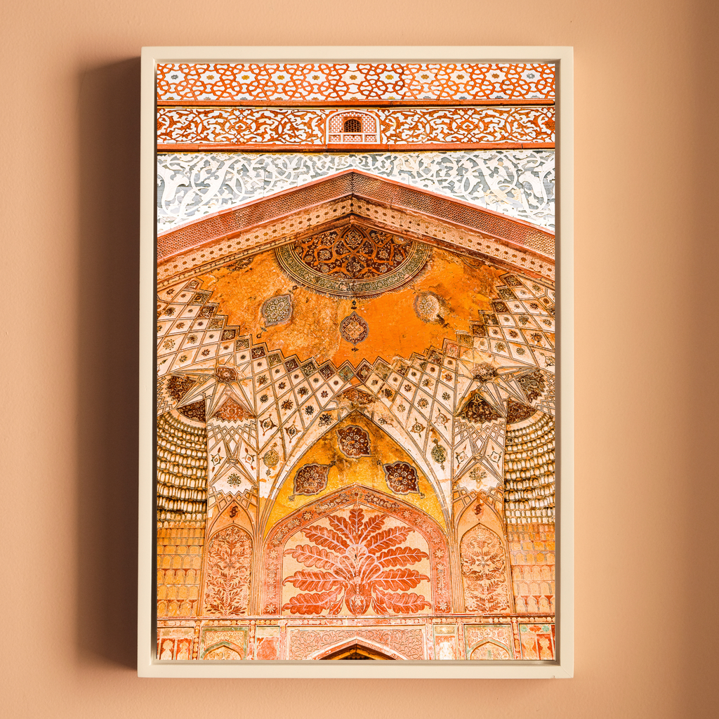 Akbar's Tomb, Sikandra – Grand Arches Inside the Gateways | Orange Hues & Stunning Patterns | Fine Art Wall Photography Print