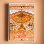 Akbar's Tomb, Sikandra – Grand Arches Inside the Gateways | Orange Hues & Stunning Patterns | Fine Art Wall Photography Print