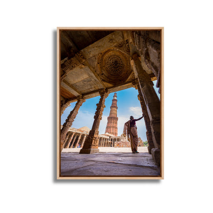 Qutub Minar Complex – A Woman in the Ancient Light | Fine Art Wall Photography Print
