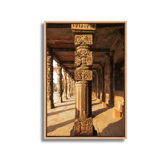 Qutub Complex – Pillars in Morning Light | Stone, Sun & the Story of Indian Heritage | Fine Art Wall Photography Print