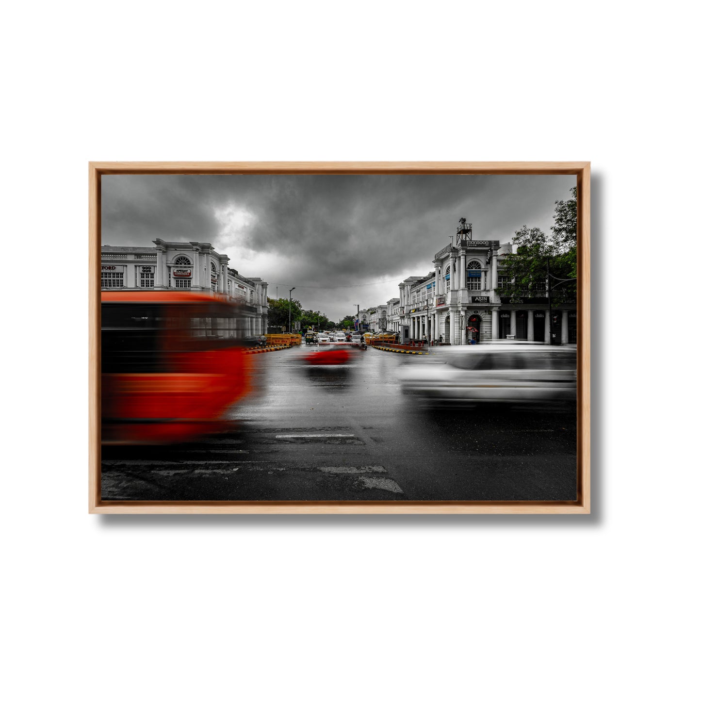 Connaught Place, New Delhi – Monsoon Traffic & Storm Clouds | Fine Art Wall Photography Print