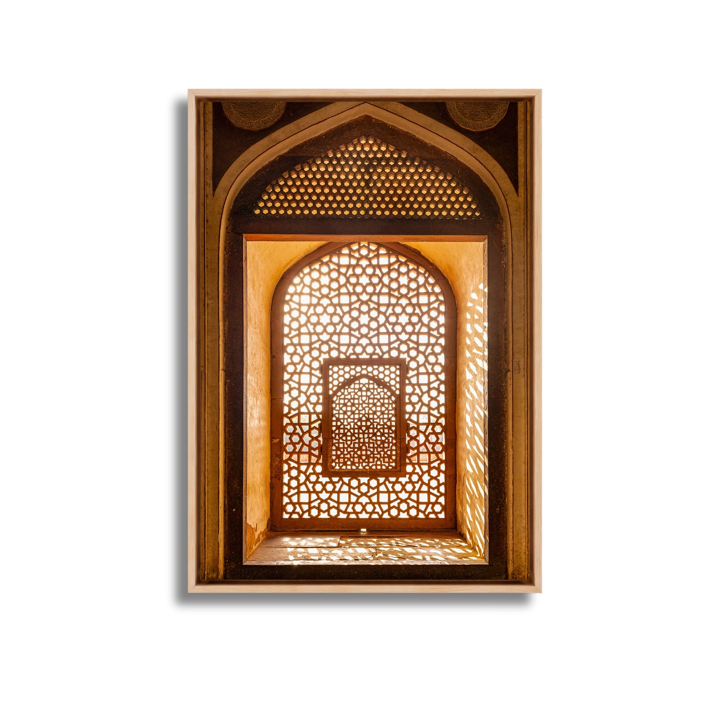 Humayun's Tomb – Jaali in Golden Light | Mughal Arch & Stone Lattice Fine Art Wall Photography Print