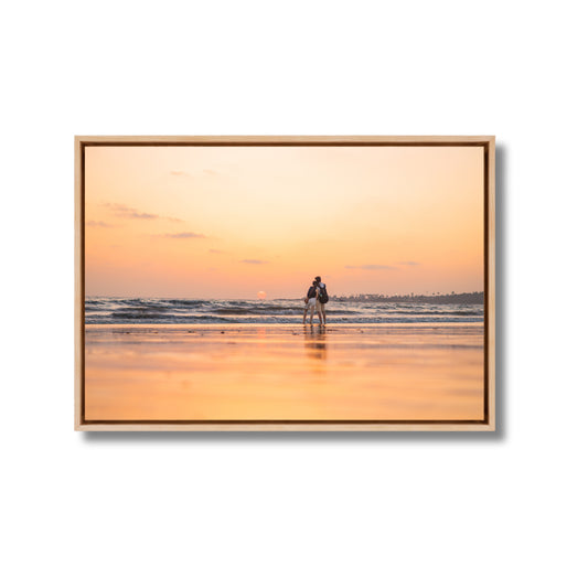 Mumbai Beach – Couple at Sunset, Wet Sand Reflections | Fine Art Wall Photography Print