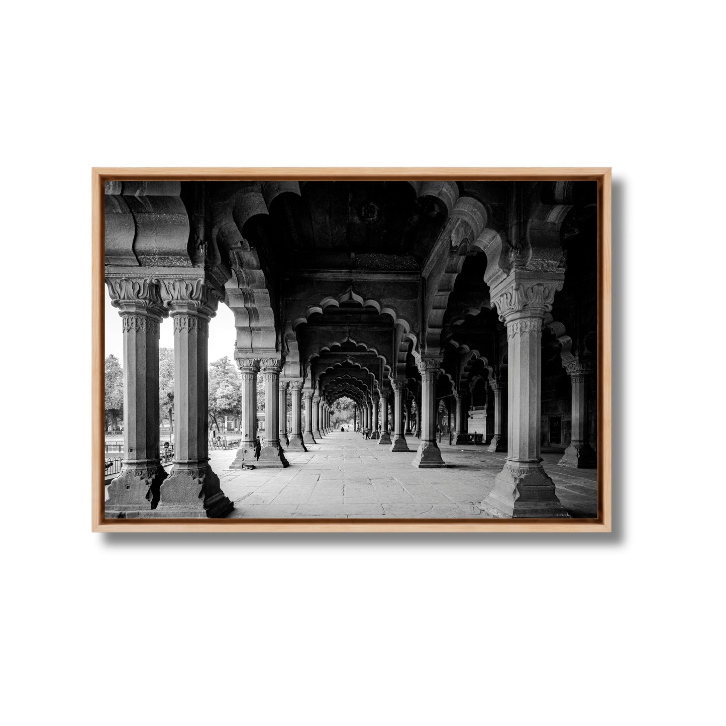 Red Fort Delhi – Diwan-i-Aam Arches & Columns in Black & White | Fine Art Wall Photography Print
