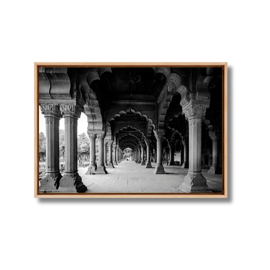 Red Fort Delhi – Diwan-i-Aam Arches & Columns in Black & White | Fine Art Wall Photography Print